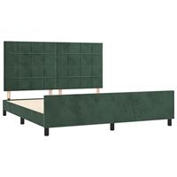 Bedframe zonder matras 160x200 cm fluweel donkergroen - thumbnail