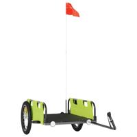 VidaXL Fietstrailer oxford stof en ijzer groen - thumbnail
