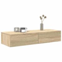 Wandschap met lades 100x36x19 cm bewerkt hout sonoma eikenkleur - thumbnail
