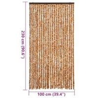 Vliegengordijn 100x230 cm chenille okerkleurig en wit - thumbnail