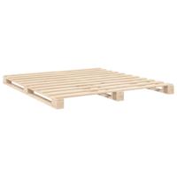 Bedframe met hoofdbord massief grenenhout 200x200 cm - thumbnail