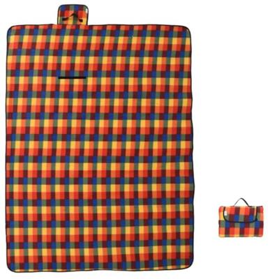 VidaXL Picknickkleed opvouwbaar geruit 200x150 cm fluweel meerkleurig