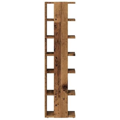 Schoenenkast 28x27x102 cm bewerkt hout oud houtkleurig Schoenenkast 28x27x102 cm bewerkt hout oud houtkleurig
