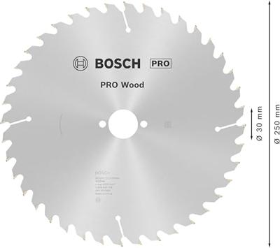 Bosch Accessories Optiline Wood 2608640728 Hardmetaal-cirkelzaagblad 250 x 30 x 3.2 mm Aantal tanden: 40 1 stuk(s)