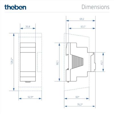 Theben 6220130 Schakelklok Digitaal Weekprogramma 2600 W IP20 Countdown-functie, Gangreserve, Externe ingang, Impulsfunctie, Zomer- en wintertijd omzetten