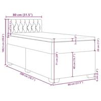 Boxspring met matras stof crèmekleurig 80x200 cm - thumbnail