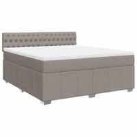 Boxspring met matras stof taupe 180x200 cm - thumbnail