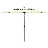 Parasol 3-laags met aluminium paal 3 m zandkleurig - thumbnail