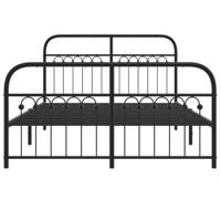 Bedframe met hoofd- en voeteneinde metaal zwart 140x200 cm - thumbnail