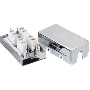 Equip 135620 cat6 junction box f22 - 26 awg, shielded solid wire, class e, silver