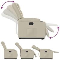 Sta-op-stoel elektrisch kunstleer crèmekleurig - thumbnail