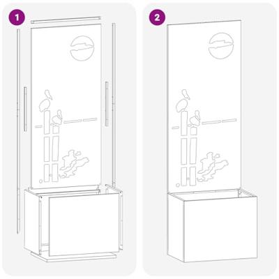 VidaXL Tuin privacy screen zwart 50 x 32 x 150 cm koudgewalst staal