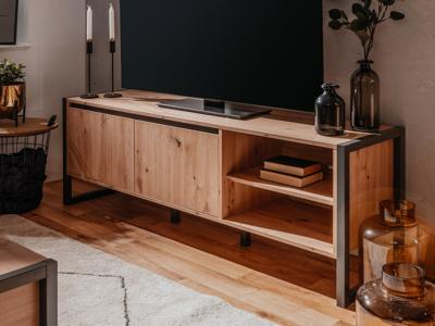 Tv-meubel DENZEL 2 deuren eik artisanaal/antraciet Tv-meubel DENZEL 2 deuren eik artisanaal/antraciet