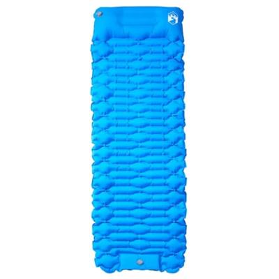 VidaXL Kampeermatras met kussen zelfopblazend 1-persoons blauw - thumbnail