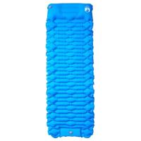 VidaXL Kampeermatras met kussen zelfopblazend 1-persoons blauw - thumbnail