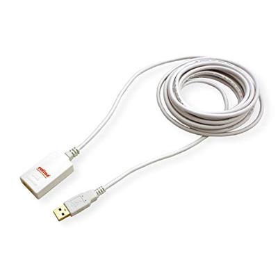 ROLINE USB 2.0 verlengkabel, wit, 5 m