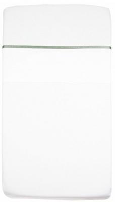 Briljant Baby ledikantlaken geweven stone green uni + bies band Briljant Baby ledikantlaken geweven stone green uni + bies band