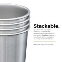 Klean Kanteen Steel Pint 473Ml/16Oz 4 Pack Drinkbeker Brushed Stainless 473 ml - thumbnail