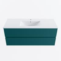 MONDIAZ VICA 120cm badmeubel onderkast Smag 2 lades. Wastafel DENIA midden 1 kraangat, kleur Glanzend Wit. - thumbnail