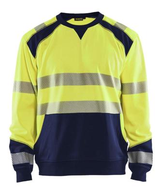 Blåkläder Sweatshirt High-Vis 35412528 | High-Vis Geel/Marineblauw | Maat 4XL - 7330509609750 Blåkläder Sweatshirt High-Vis 35412528 | High-Vis Geel/Marineblauw | Maat 4XL - 7330509609750