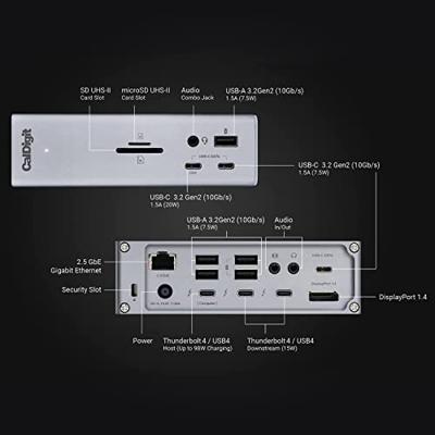CalDigit TS4 Thunderbolt Station 4 Plus Grijs