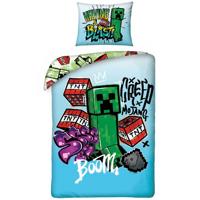 Minecraft Dekbedovertrek Having a Blast- 140 x 200 cm - Katoen - thumbnail