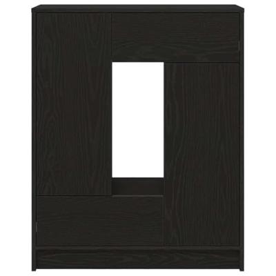 Dressoir met lades en deuren 73x31x90 cm zwart eikenkleurig