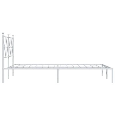 Bedframe met hoofdbord metaal wit 120x190 cm