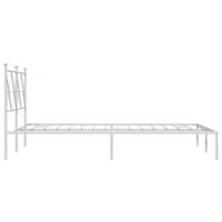 Bedframe met hoofdbord metaal wit 120x190 cm - thumbnail