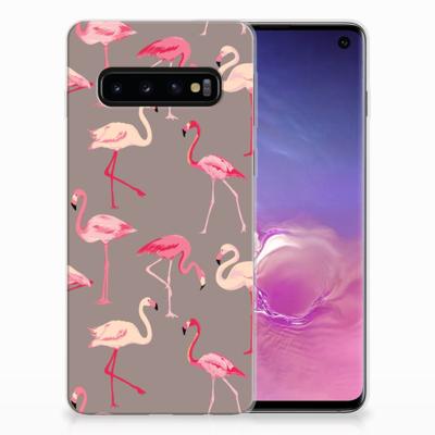 Samsung Galaxy S10 TPU Hoesje Flamingo Samsung Galaxy S10 TPU Hoesje Flamingo