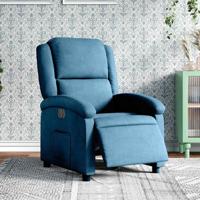 Fauteuil elektrisch verstelbaar fluweel blauw - thumbnail