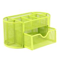 Bureau Organizer 9 rasters metalen mesh Office pen potlood houder (groen) - thumbnail