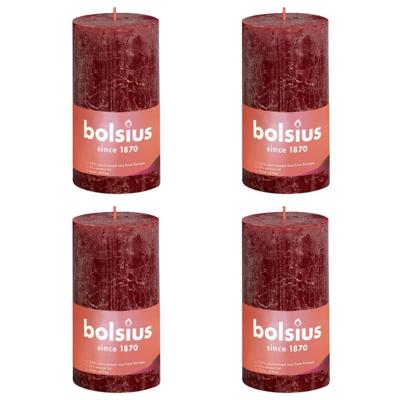 Bolsius rustiek stompkaars 130/68 velvet red a4