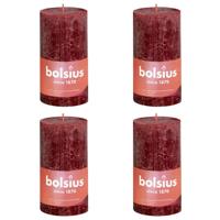 Bolsius rustiek stompkaars 130/68 velvet red a4 - thumbnail