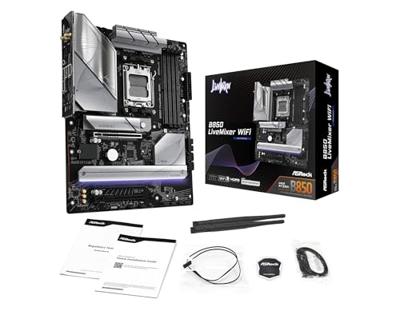 ASRock B850 LiveMixer Moederbord Socket AMD AM5 Vormfactor ATX Moederbord chipset AMD® B850