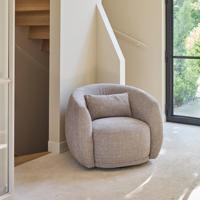 Rivièra Maison Draaifauteuil 'Leonardo' Chenille Jacquard, kleur Bright Taupe - thumbnail