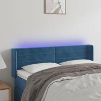 Hoofdbord LED 147x16x78/88 cm fluweel donkerblauw - thumbnail