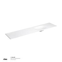 Clou Hammock Wastafelblad Enkele Waskom Rechts 220cm Compositie 45 Aluite Mat Wit - thumbnail