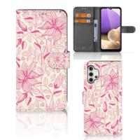 Samsung Galaxy A32 4G Hoesje Pink Flowers - thumbnail