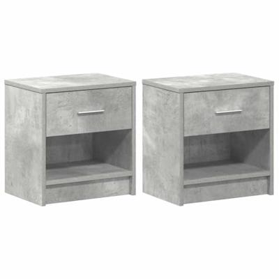 Nachtkastjes 2 st met lade 39x28x41 cm betongrijs