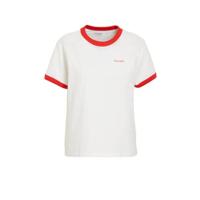 Wrangler T-shirt van biologisch katoen wit/rood - thumbnail