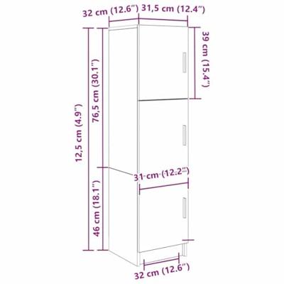 Hoge kast Artisan Eiken 31.5 x 32 x 122.5 cm