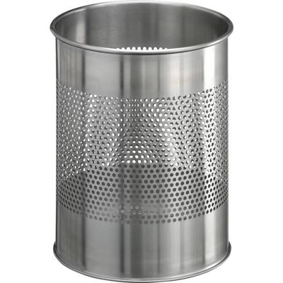 Durable 338123 Prullenbak 15 l (Ø) 165 mm RVS Zilver 1 stuk(s)