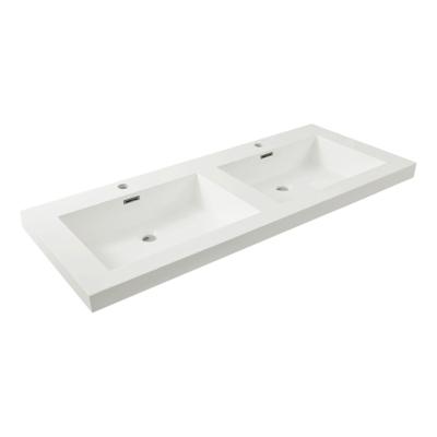 Wiesbaden Vision dubbele kunstmarmer wastafel 120x46 wit Wiesbaden Vision dubbele kunstmarmer wastafel 120x46 wit