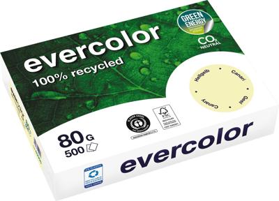 Clairefontaine Evercolor, gekleurd gerecycleerd papier, A4, 80 g, 500 vel, geel Clairefontaine Evercolor, gekleurd gerecycleerd papier, A4, 80 g, 500 vel, geel