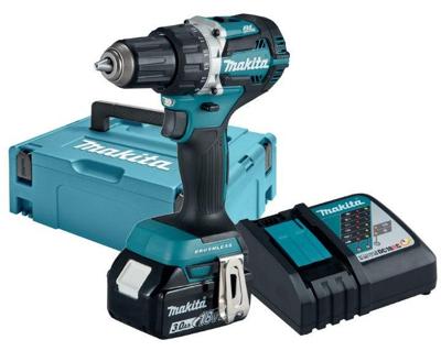 Makita ddf484rf1j 18v boor-/schroefmachine koolborstelloos 3,0 ah accu (1 st), snellader, mbox