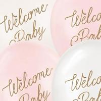 Ballonnen Welcome Baby Roze Mix Professional (6st) - thumbnail