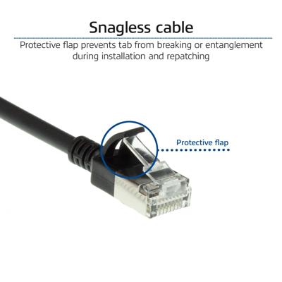 ACT DC7901 LSZH U/FTP CAT6A Datacenter Slimline Patchkabel Snagless | RJ45 Connectoren | Zwart | 1 meter