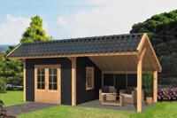 Tuindeco Bergen XL Kapschuur type 3 677x452 cm Lariks/Douglashout blank en Zweeds rabat zwart- Kapschuurdak- Geïmpregneerd lariks Douglas hout- Tuindeco - thumbnail