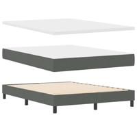 Boxspringbed met matras en LED stof donkergrijs 160x200 cm - thumbnail